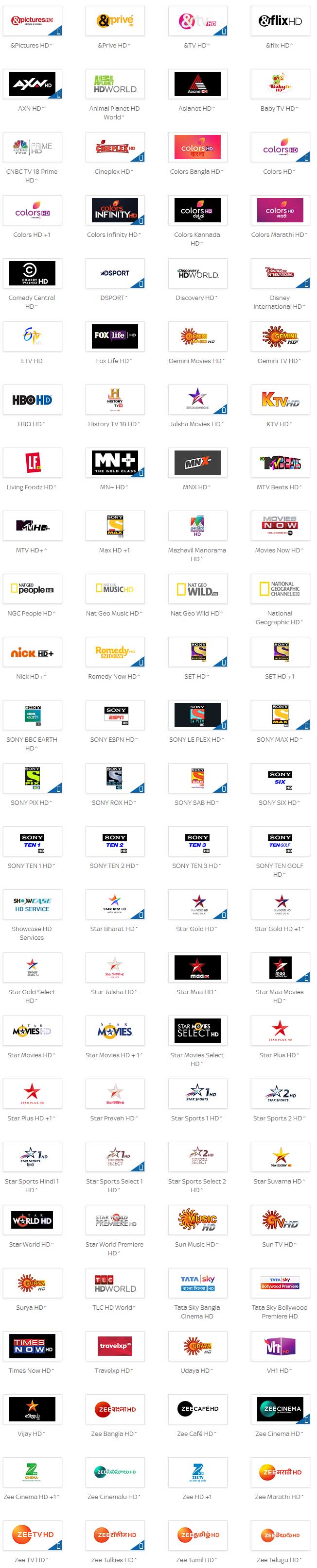 Tatasky Complete Channel list - Tatasky Connection in Pakistan